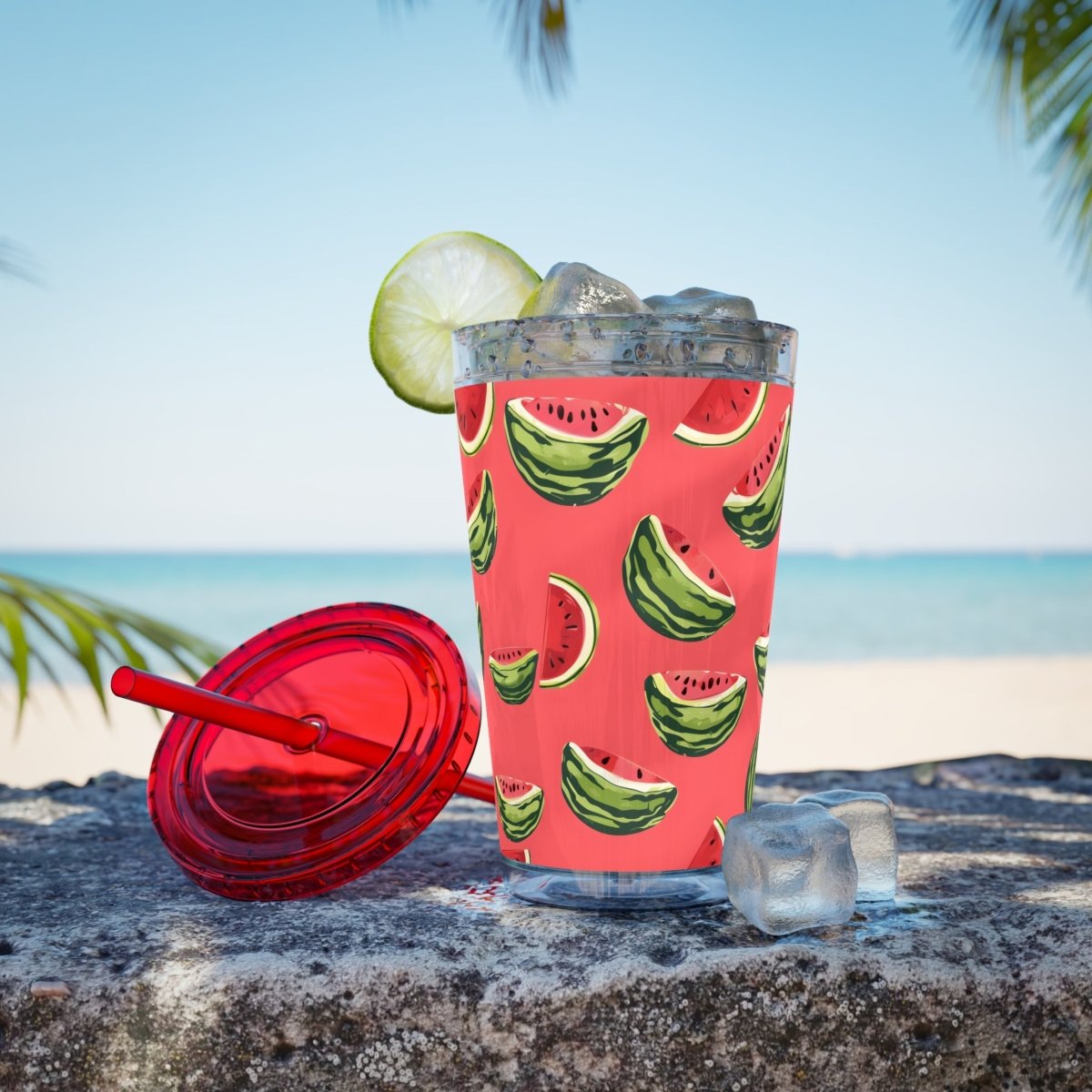 Watermelon Sunsplash Tumbler with Straw