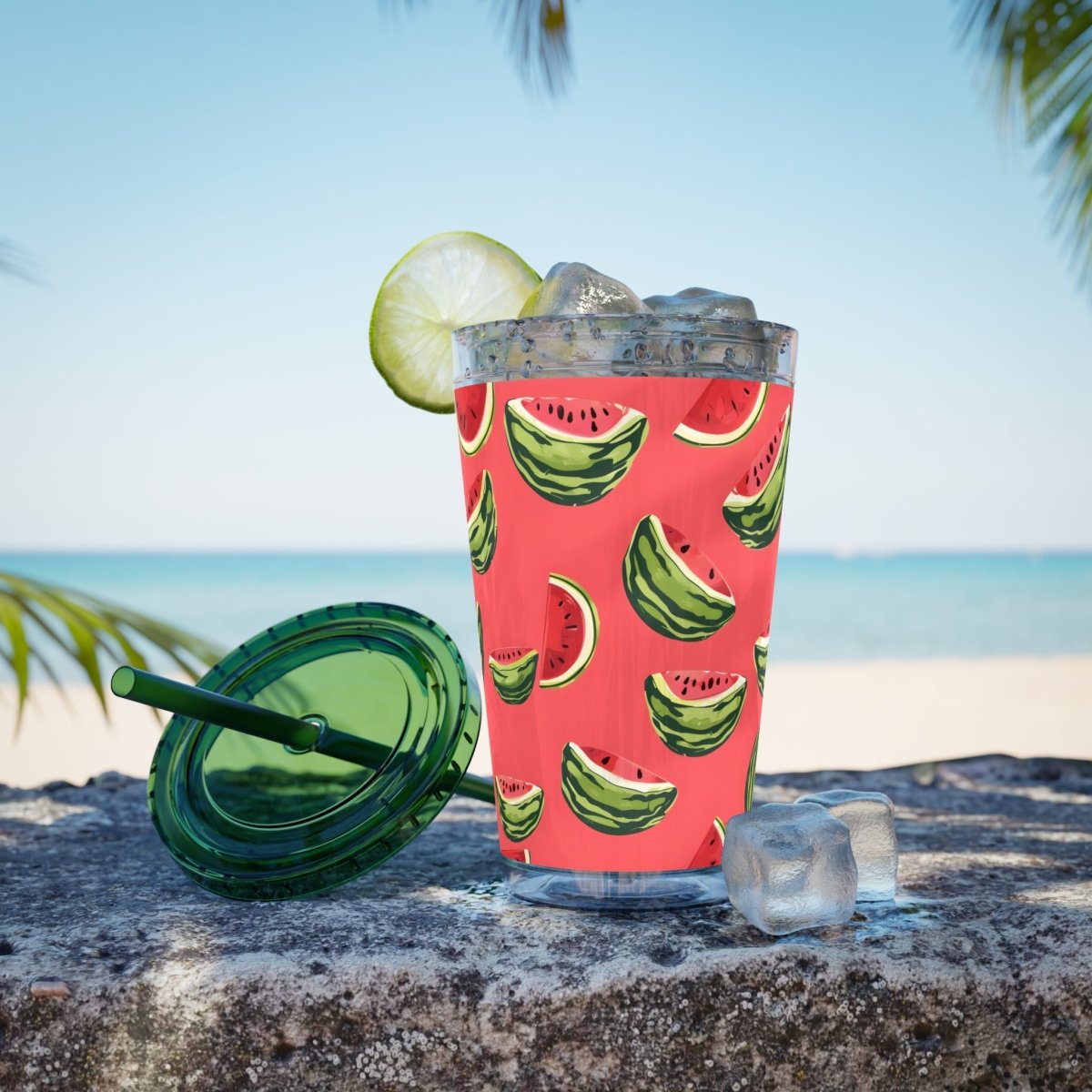 Watermelon Sunsplash Tumbler with Straw