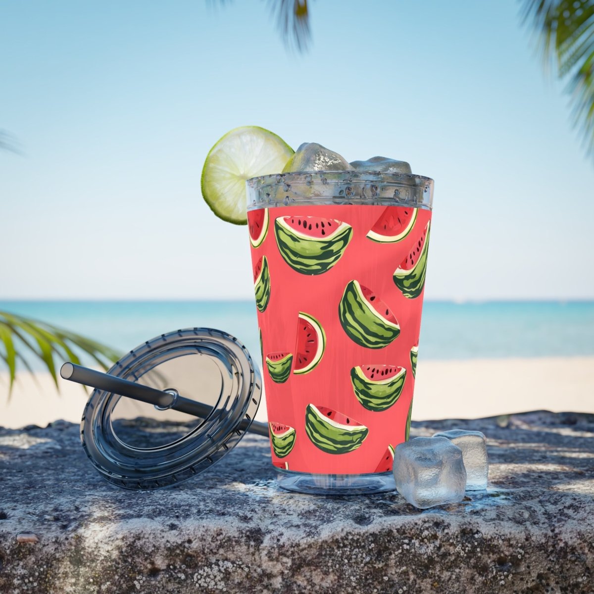 Watermelon Sunsplash Tumbler with Straw