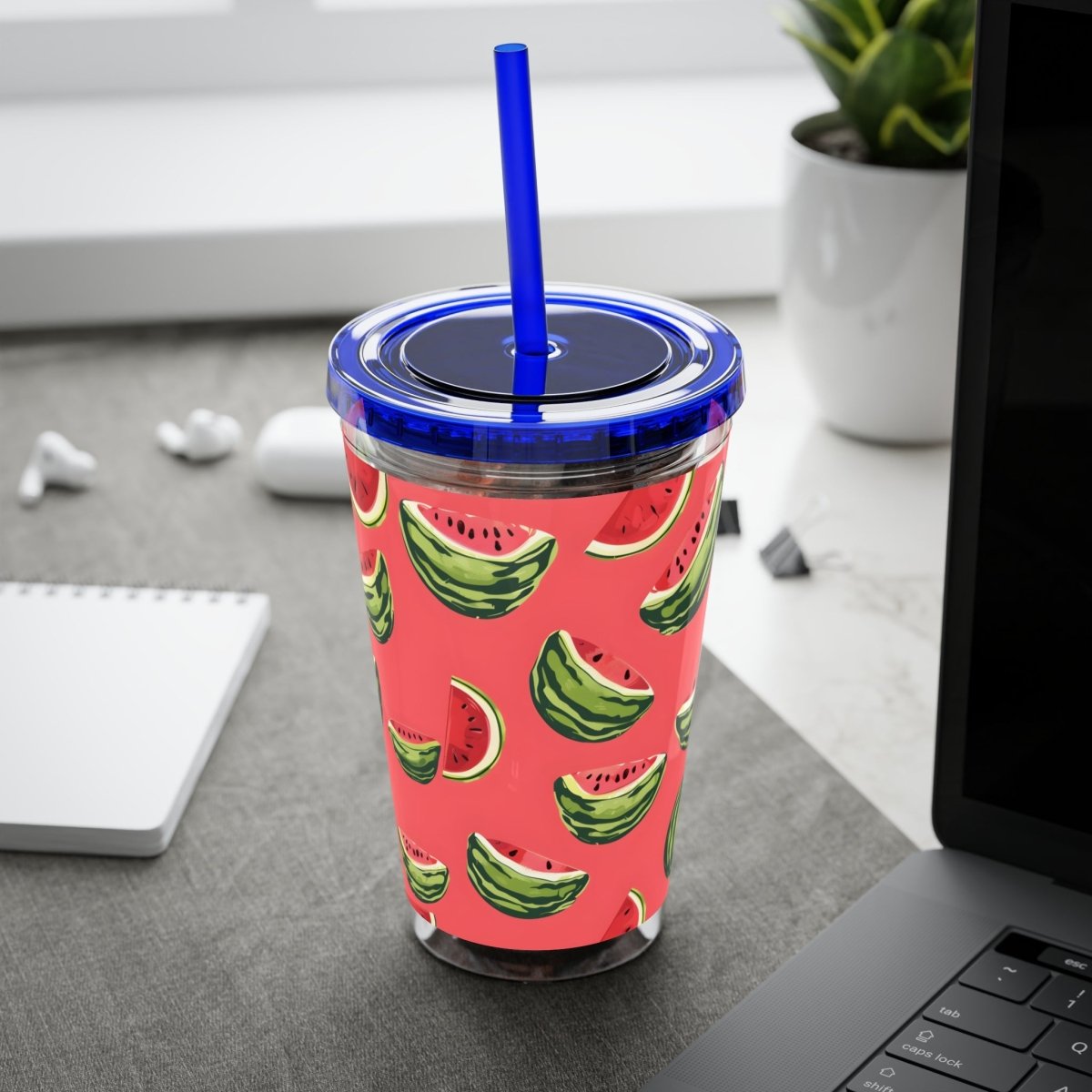 Watermelon Sunsplash Tumbler with Straw