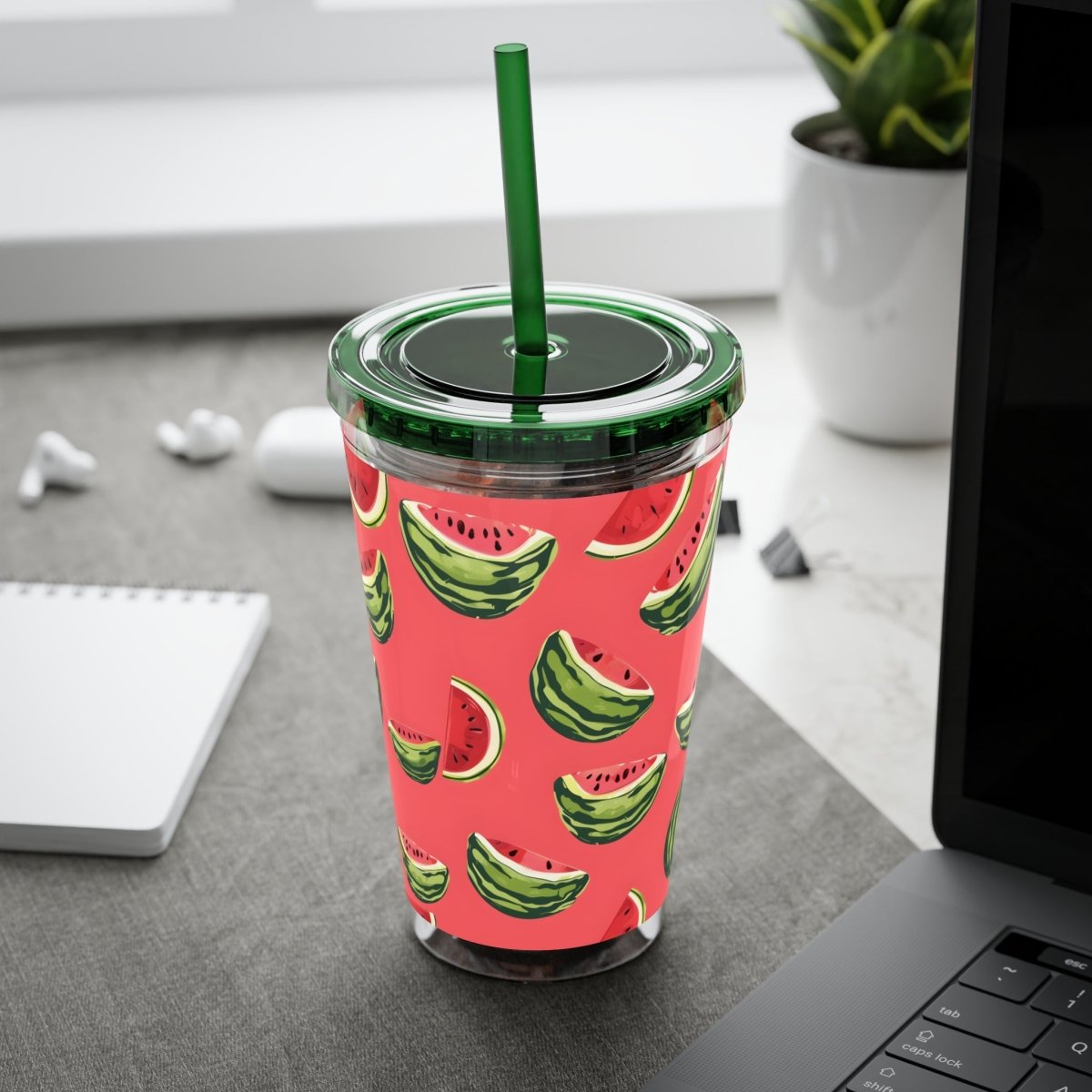 Watermelon Sunsplash Tumbler with Straw