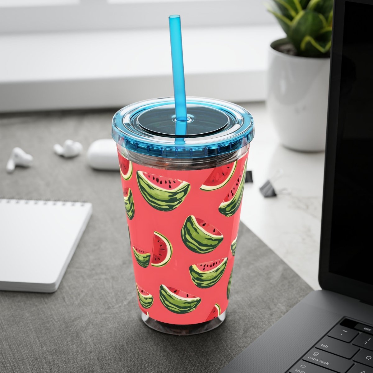 Watermelon Sunsplash Tumbler with Straw