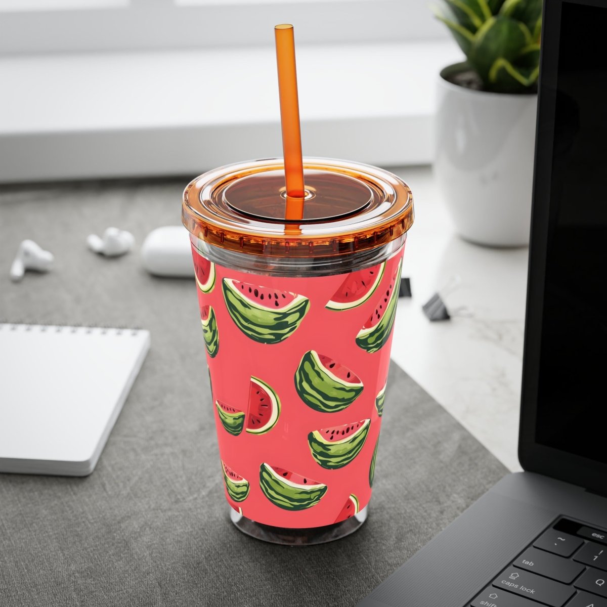 Watermelon Sunsplash Tumbler with Straw