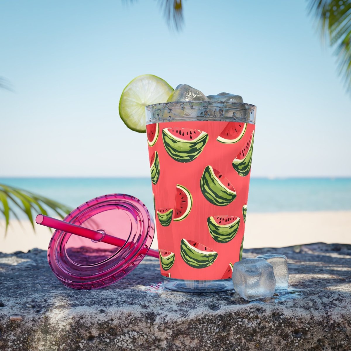 Watermelon Sunsplash Tumbler with Straw
