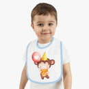 Party Monkey Baby Contrast Trim Jersey Bib - Esmeralda Ecostore
