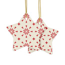 Red & Cream Festive Ceramic Ornaments - Esmeralda Ecostore