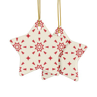 Red & Cream Festive Ceramic Ornaments - Esmeralda Ecostore