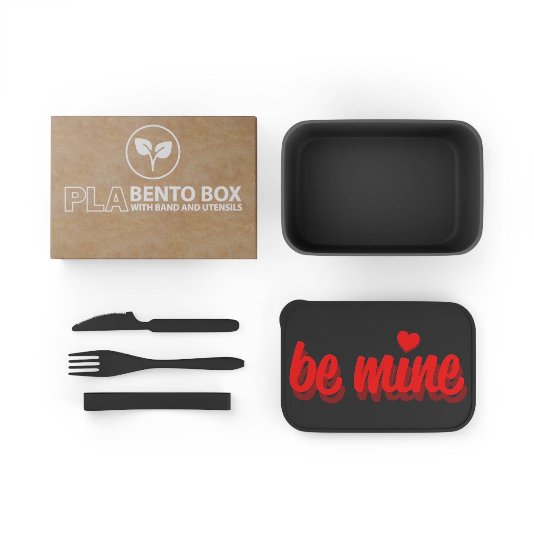 Be Mine PLA Bento Box with Utensils