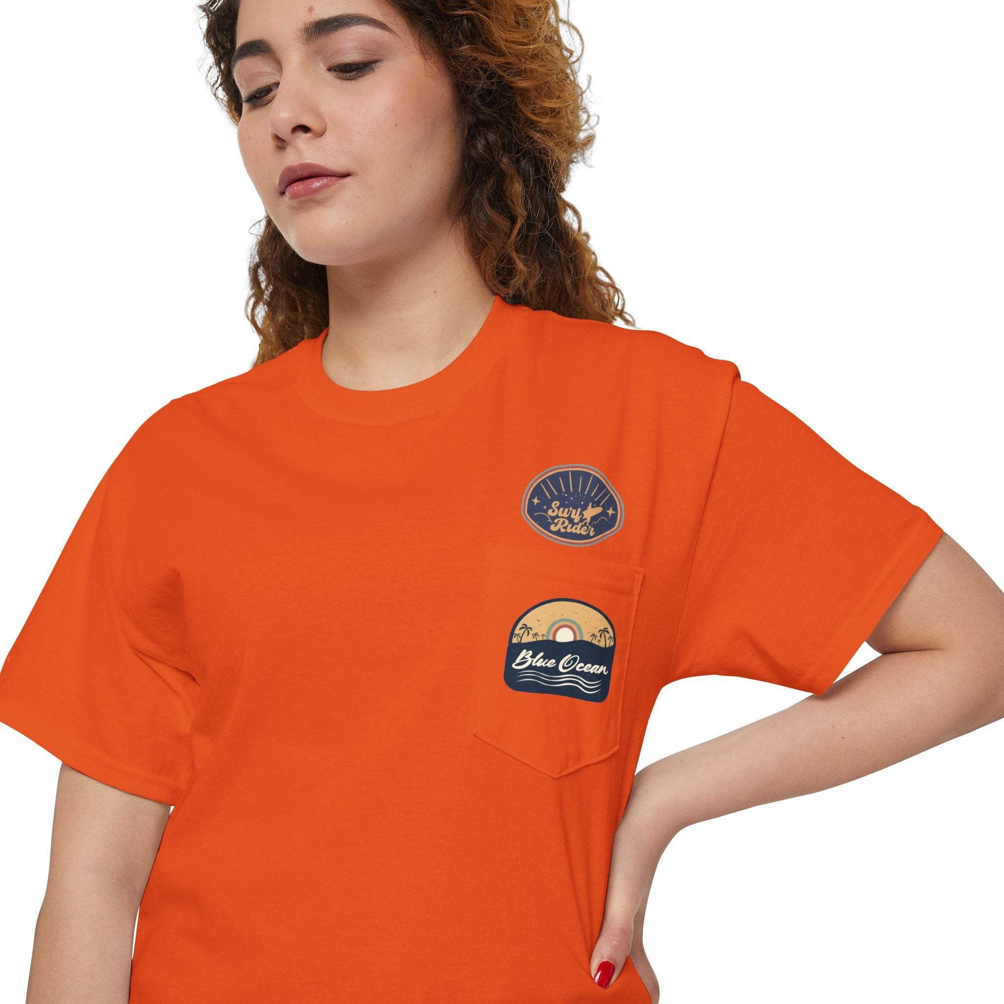 Blue Ocean Unisex Heavy Cotton Pocket Tee - Esmeralda Ecostore