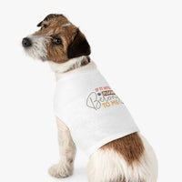 Small Jack Russell wearing a white eco-friendly pet tank top by Printify with back graphic and snug fit