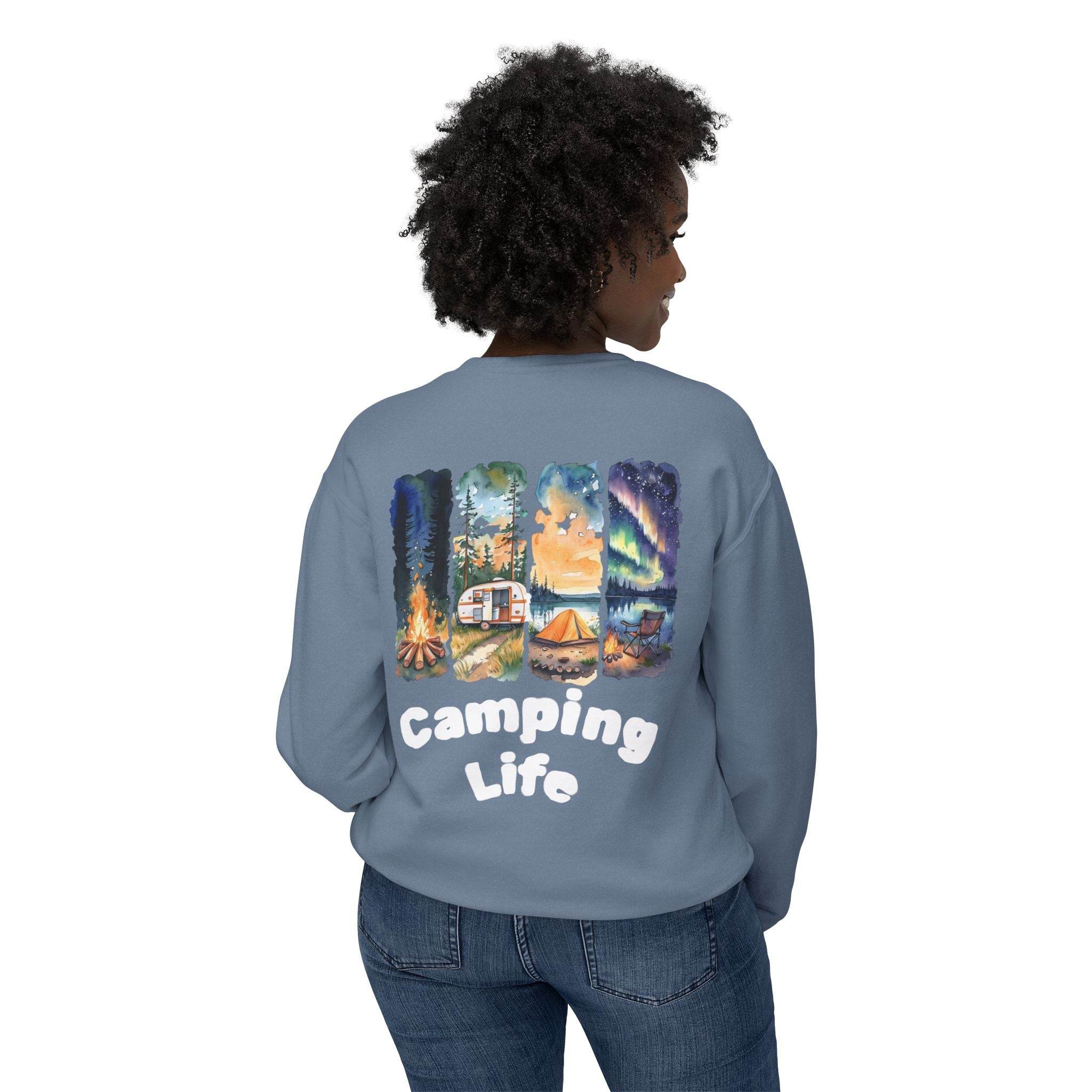 Camping Life Unisex Lightweight Crewneck Sweatshirt