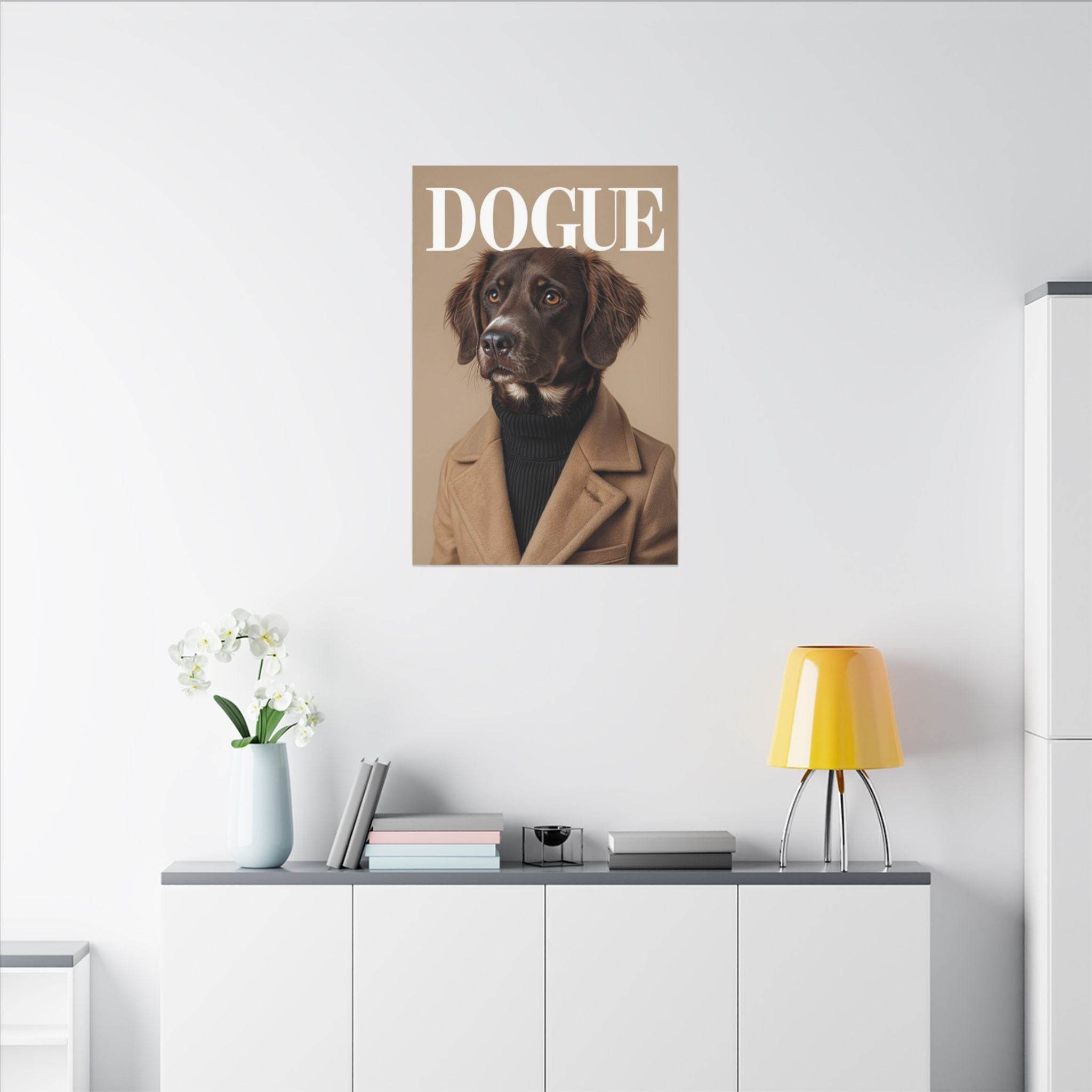 Stylish Dog Art Print Matte Canvas Stretched 0.75" - Multi-Size