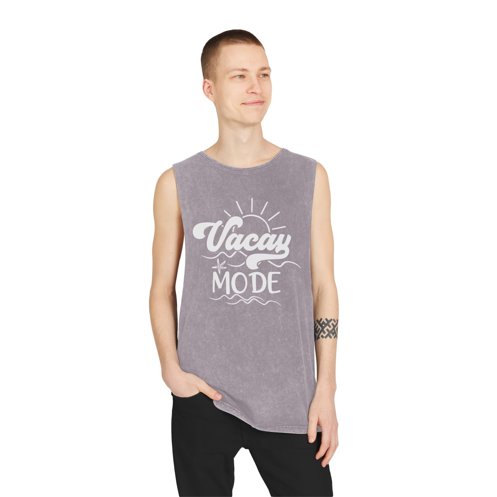 Vacay Mode Unisex Stonewash Tank Top