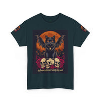 Halloween Cat Skull Unisex Heavy Cotton Tee