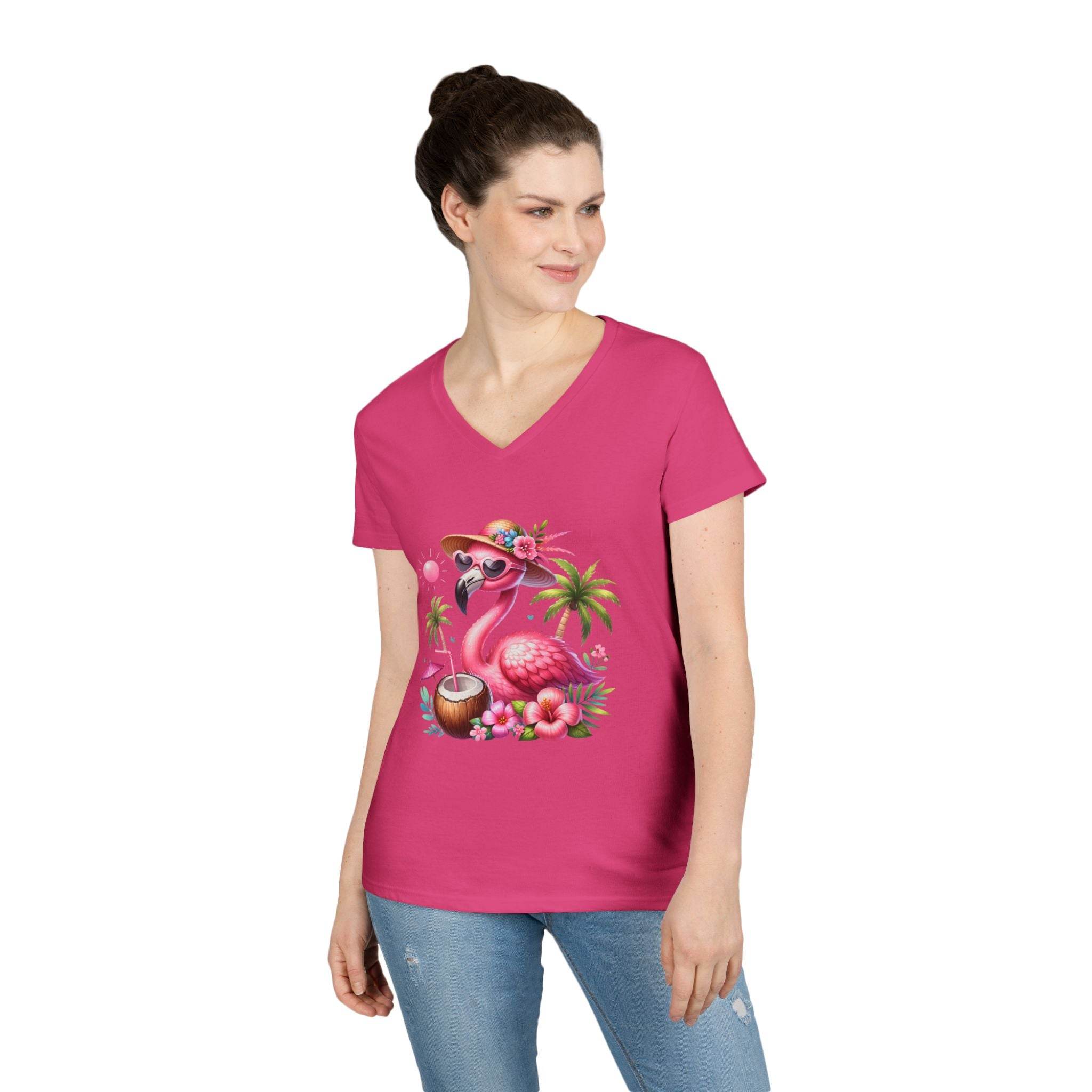 Tropical Chill Ladies's V-Neck T-Shirt - Esmeralda Ecostore