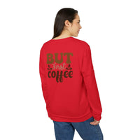 But First Coffee Adidas Unisex Fleece Crewneck Sweatshirt - Esmeralda Ecostore