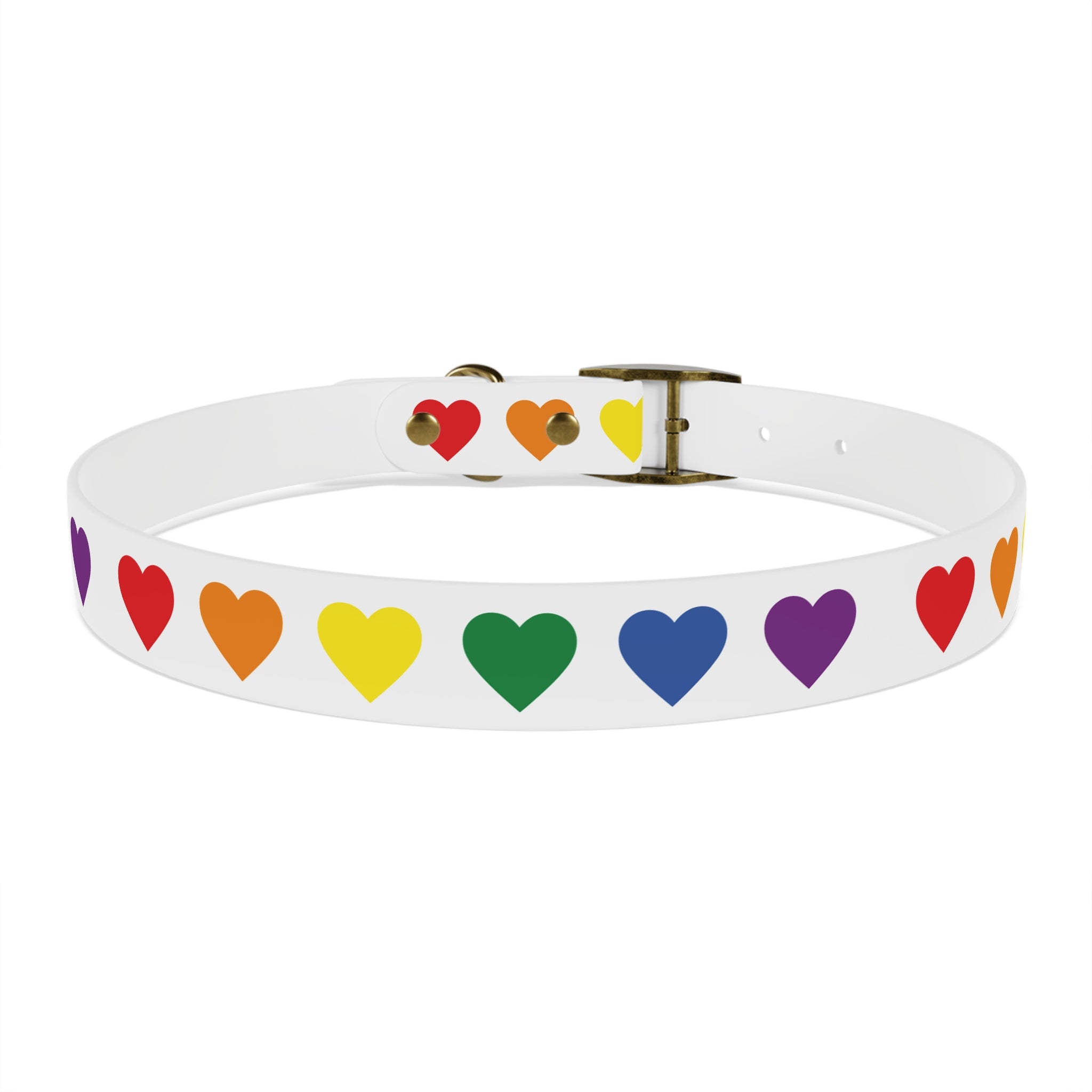 Rainbow Hearts Dog Collar