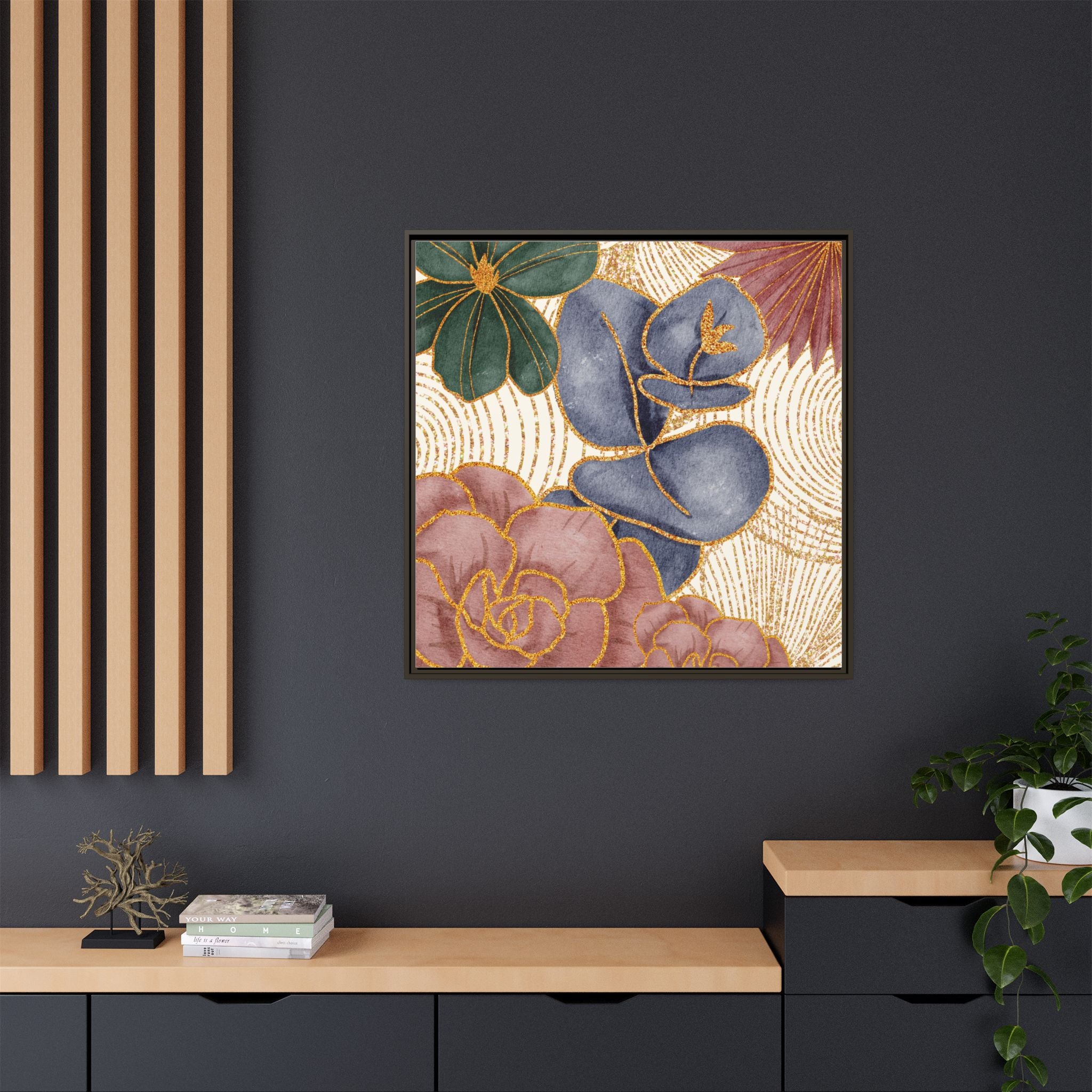 Gilded Flora Matte Canvas