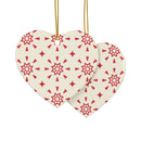 Red & Cream Festive Ceramic Ornaments - Esmeralda Ecostore