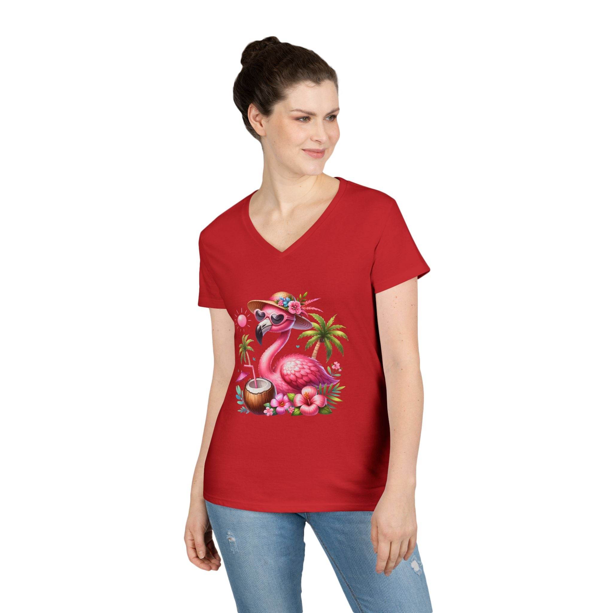 Tropical Chill Ladies's V-Neck T-Shirt - Esmeralda Ecostore
