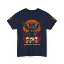 Halloween Cat Skull Unisex Heavy Cotton Tee