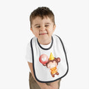 Party Monkey Baby Contrast Trim Jersey Bib - Esmeralda Ecostore