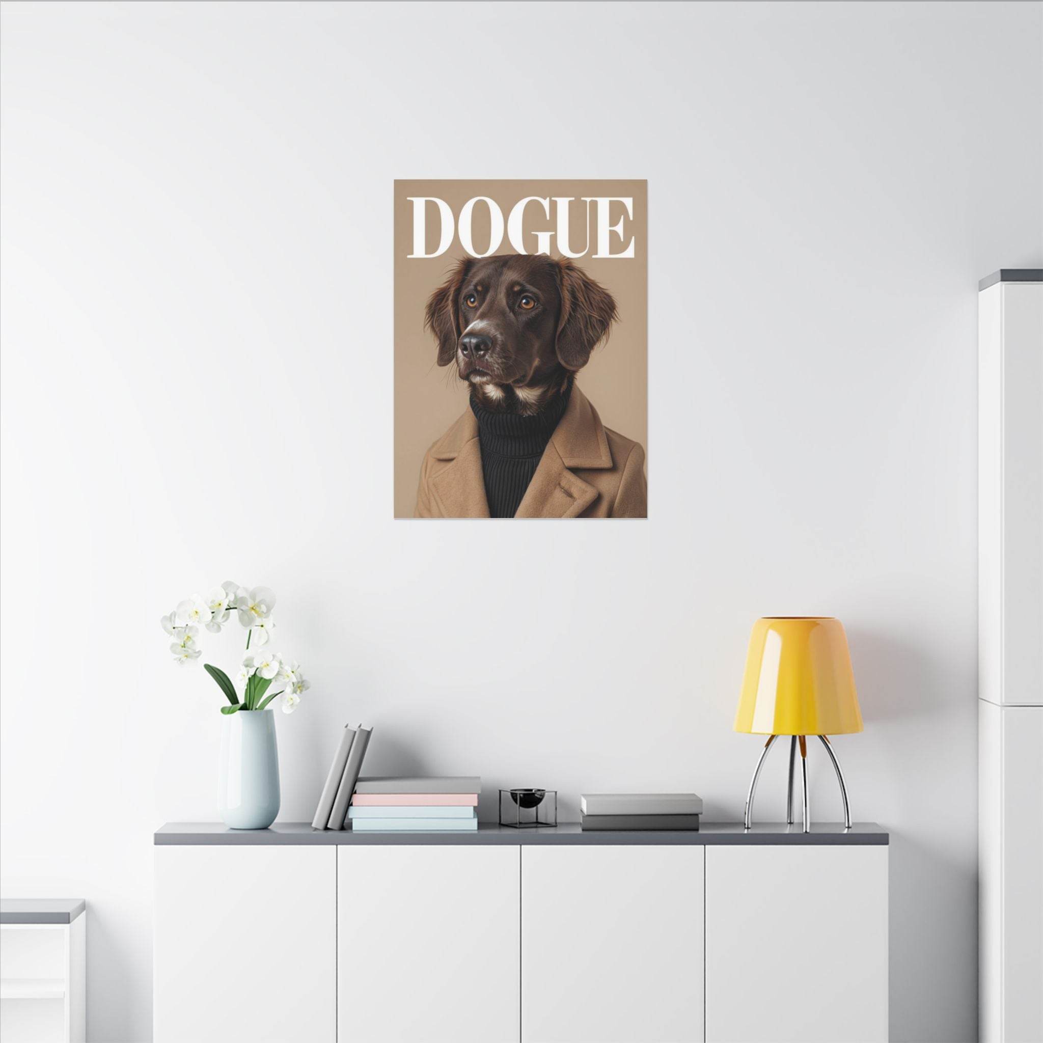 Stylish Dog Art Print Matte Canvas Stretched 0.75" - Multi-Size
