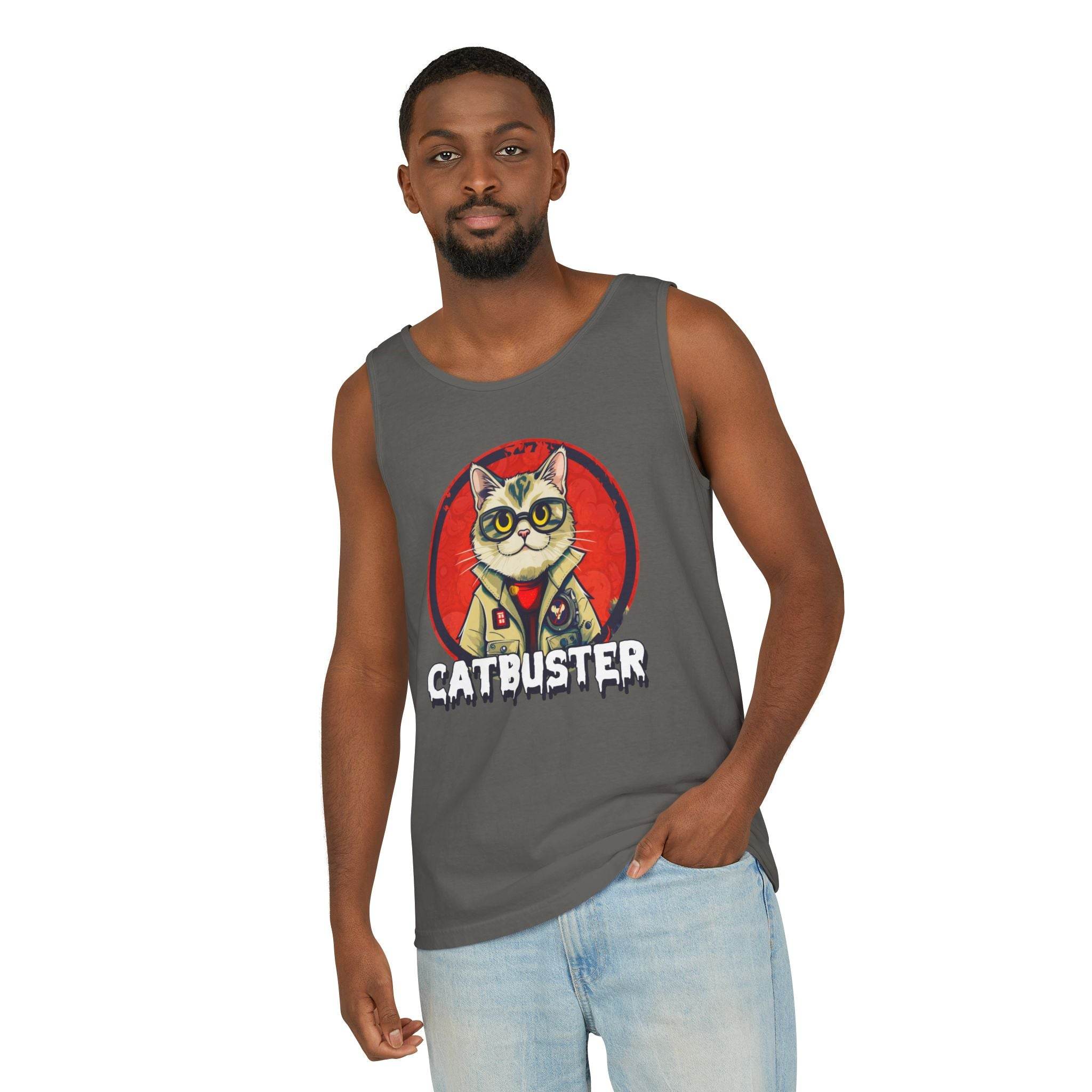 Catbuster Unisex Garment-Dyed Tank Top - Esmeralda Ecostore