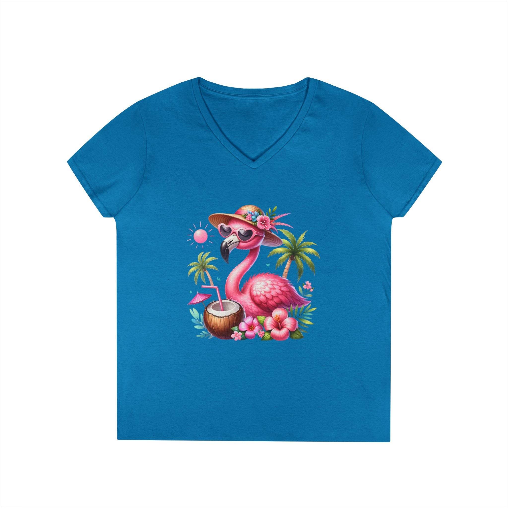 Tropical Women Eco-Friendly Ladies's V-Neck T-Shirt