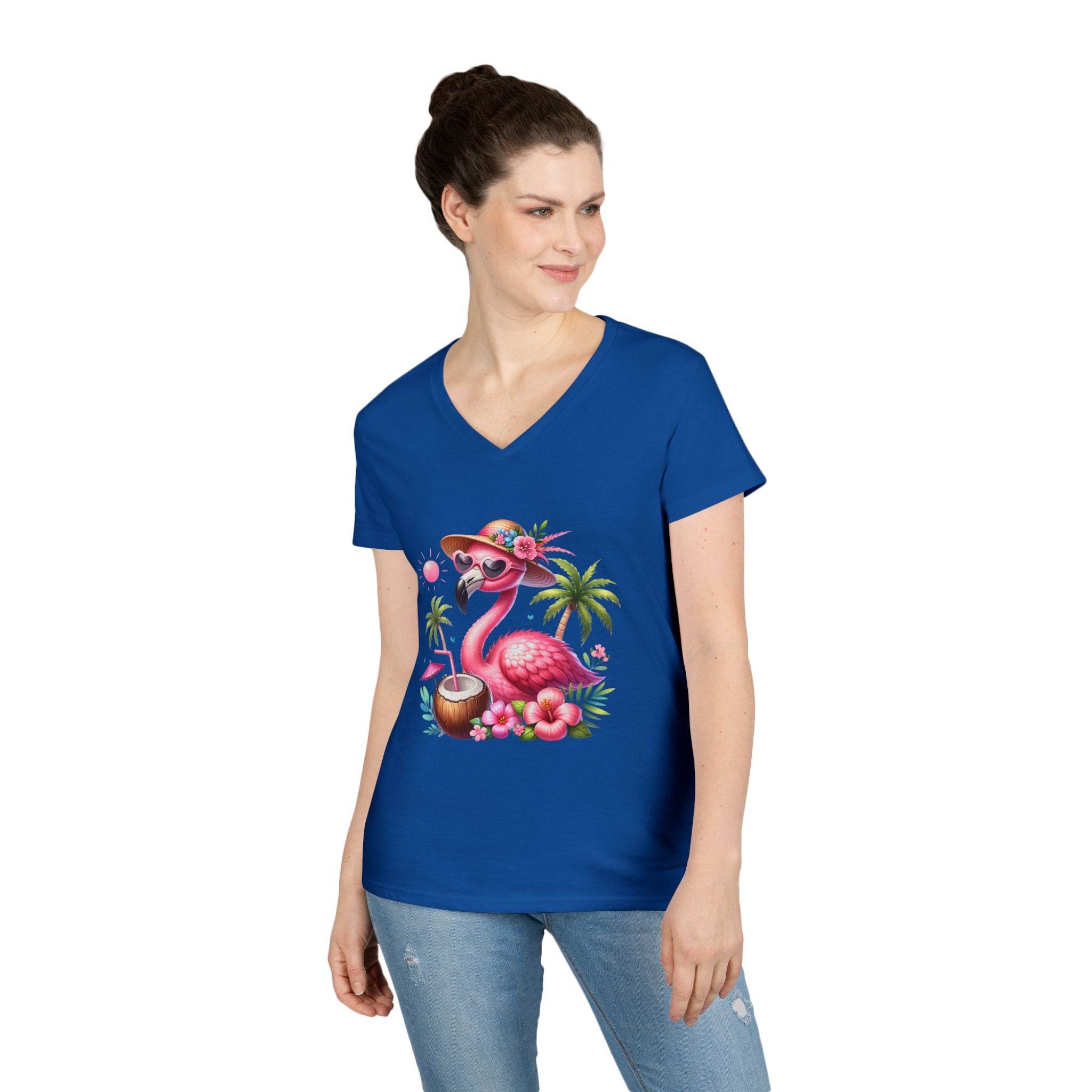 Tropical Chill Ladies's V-Neck T-Shirt - Esmeralda Ecostore