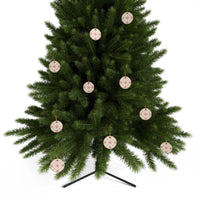 Red & Cream Festive Ceramic Ornaments 2-Side Print - Esmeralda Ecostore