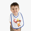 Party Monkey Baby Contrast Trim Jersey Bib - Esmeralda Ecostore
