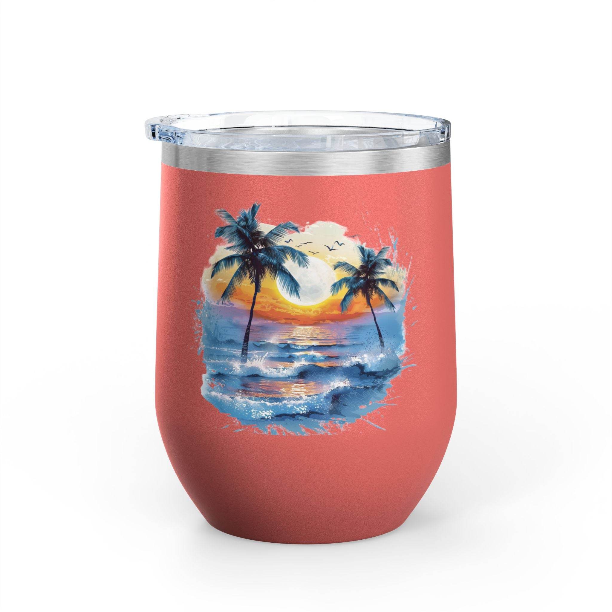 Tropical Sunset Wine Tumbler