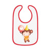 Party Monkey Baby Contrast Trim Jersey Bib - Esmeralda Ecostore
