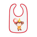 Party Monkey Baby Contrast Trim Jersey Bib - Esmeralda Ecostore