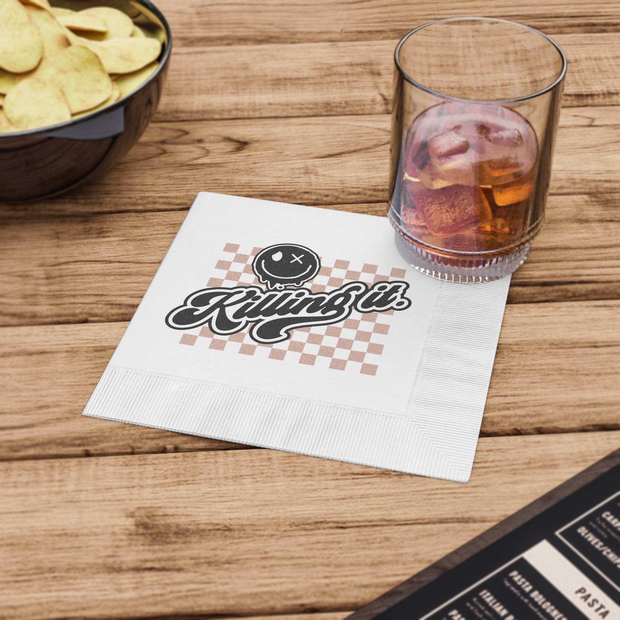 Killing It White Coined Napkins - Esmeralda Ecostore