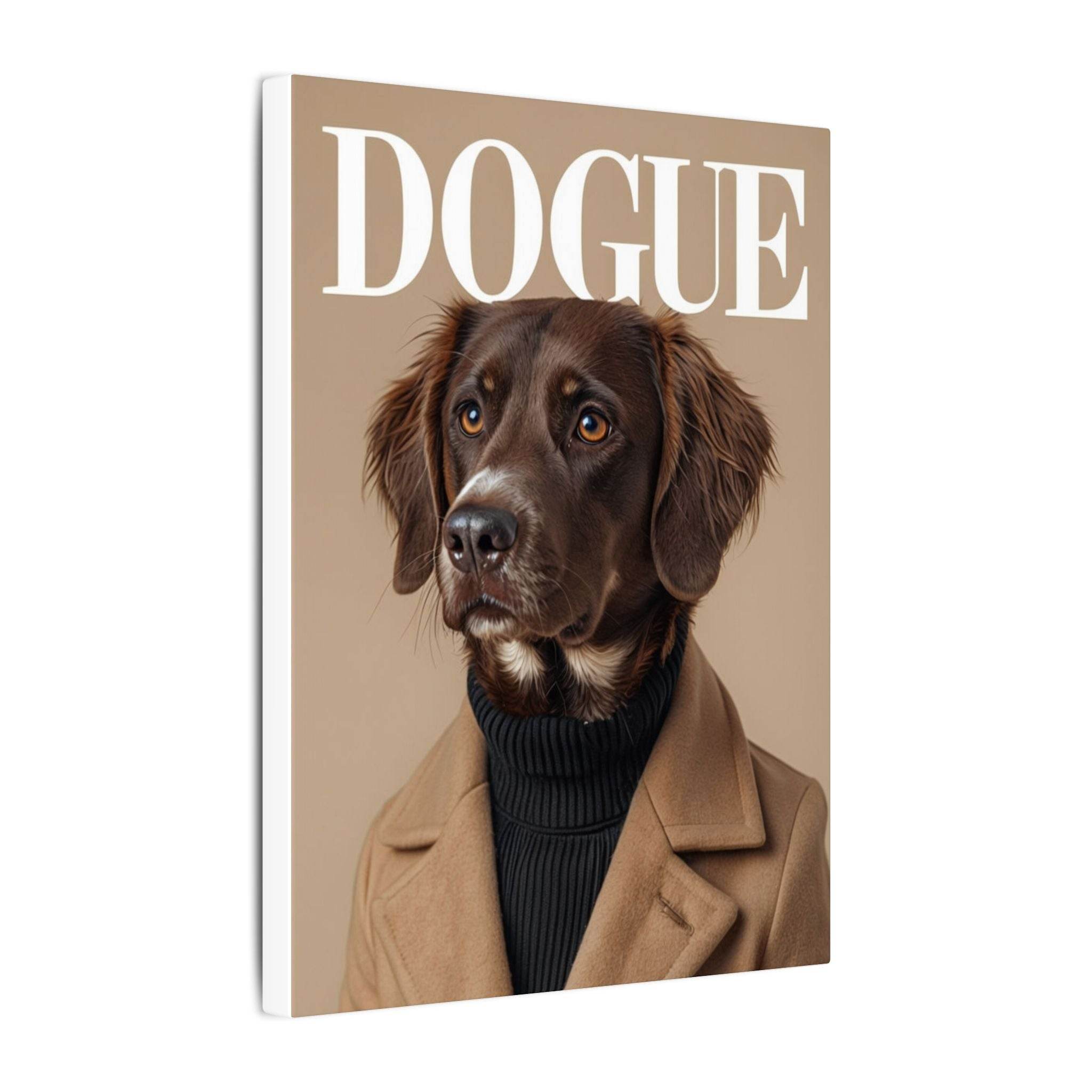 Stylish Dog Art Print Matte Canvas Stretched 0.75" - Multi-Size