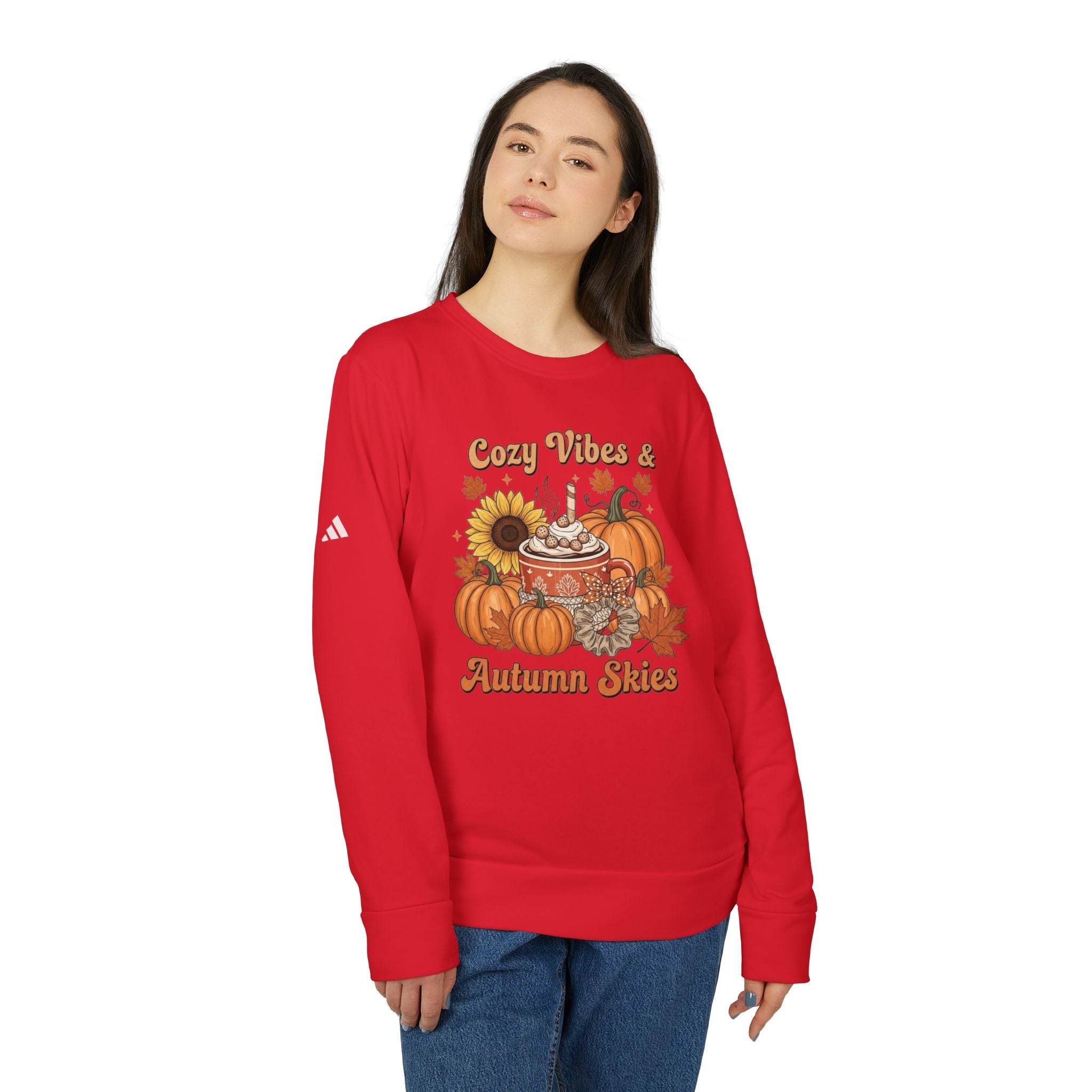 Cozy Autumn Adidas Unisex Fleece Crewneck Sweatshirt
