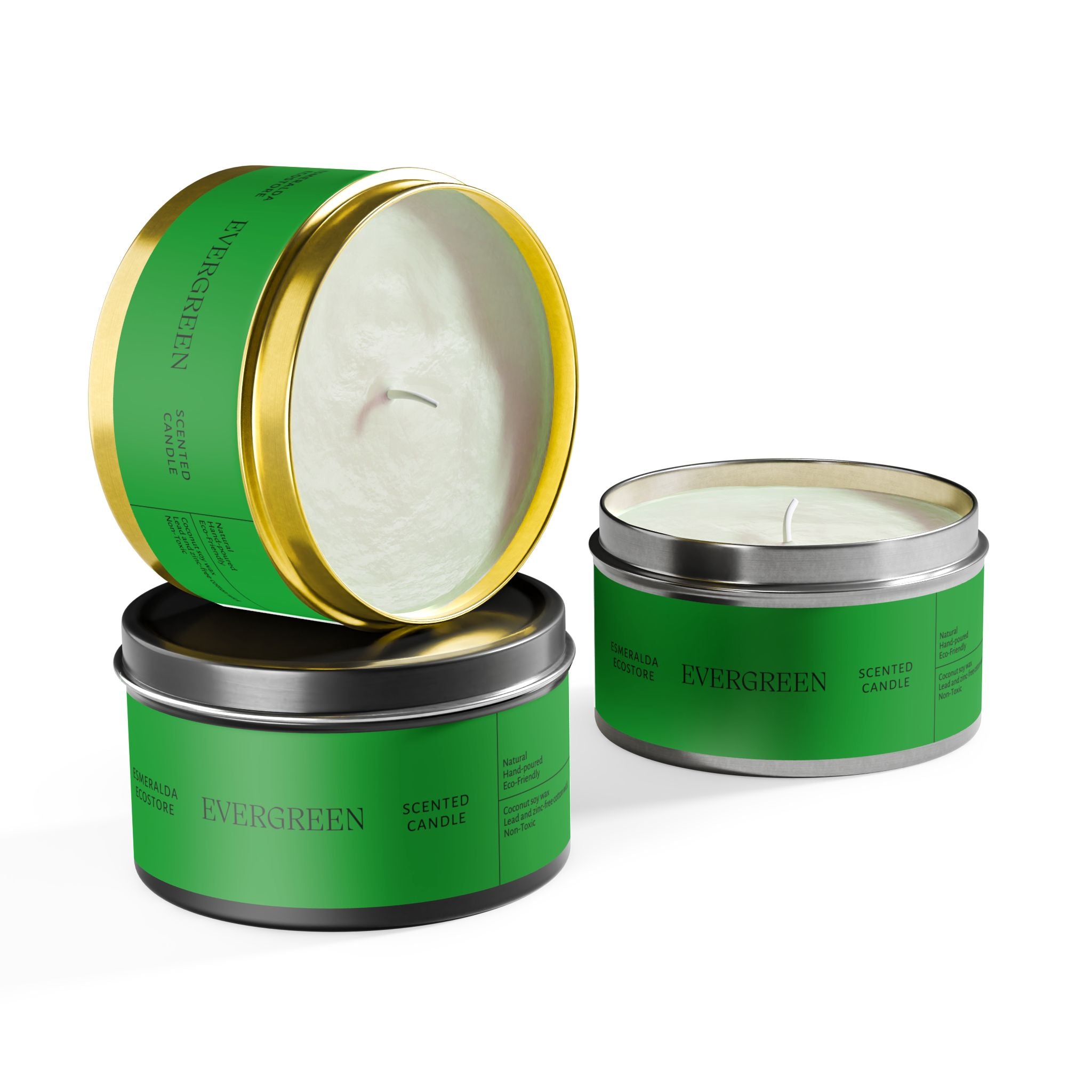 Evergreen Tin Candles