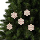 Red & Cream Festive Ceramic Ornaments 2-Side Print - Esmeralda Ecostore