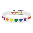 Rainbow Hearts Dog Collar