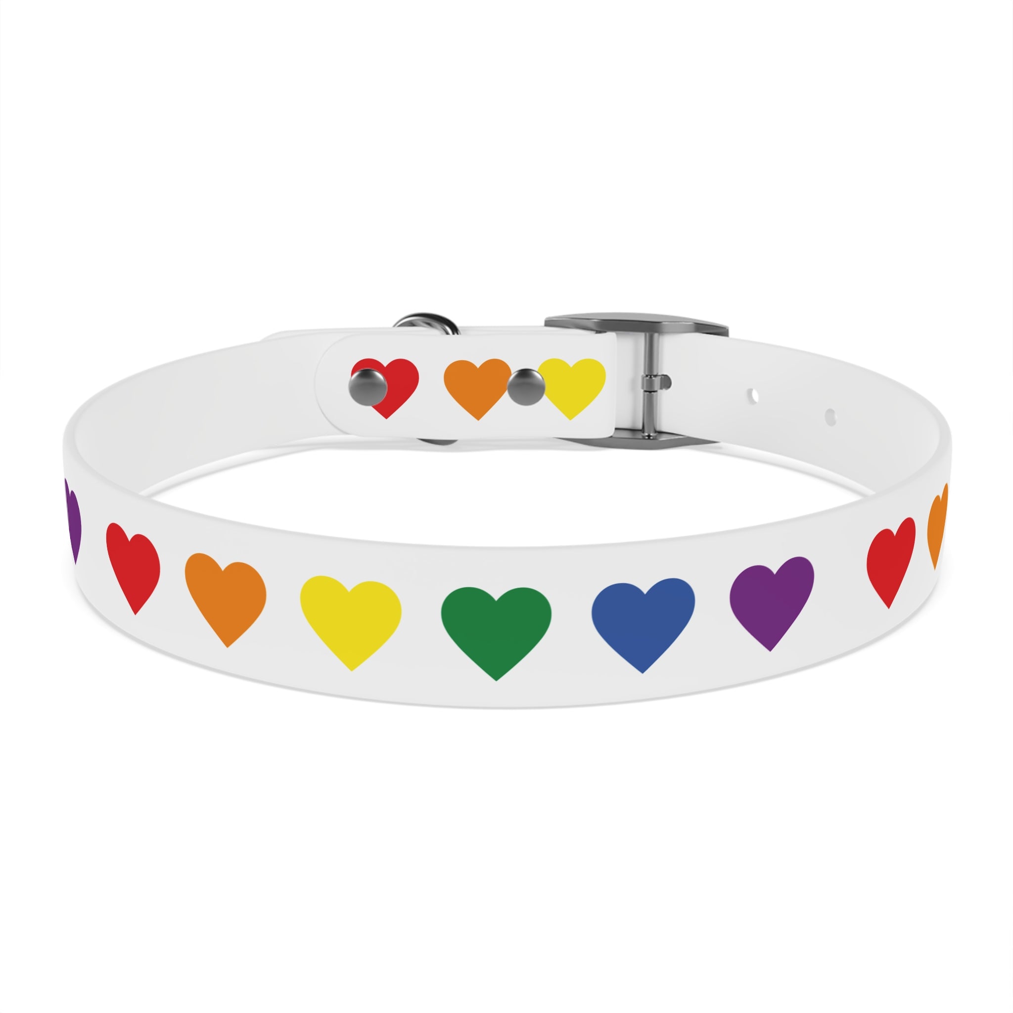 Rainbow Hearts Dog Collar