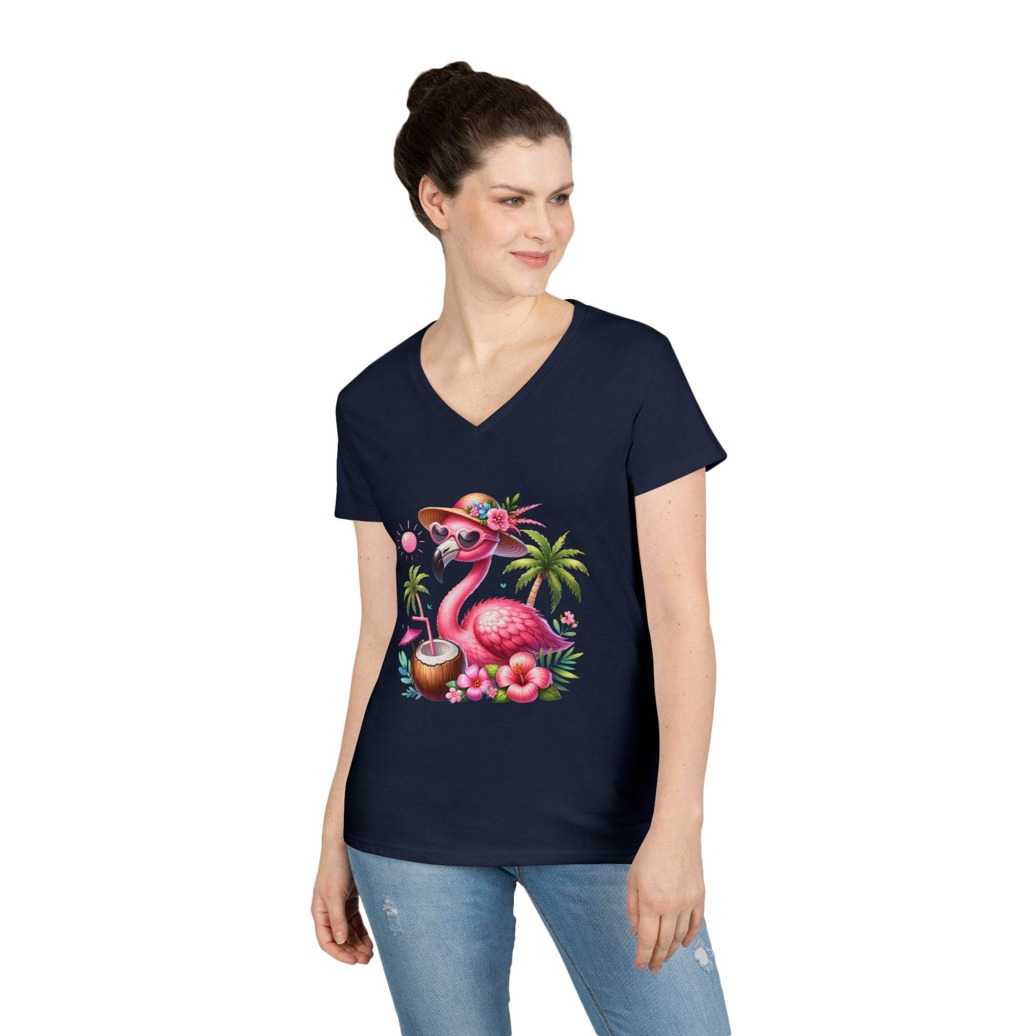 Tropical Chill Ladies's V-Neck T-Shirt - Esmeralda Ecostore