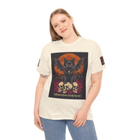 Halloween Cat Skull Unisex Heavy Cotton Tee