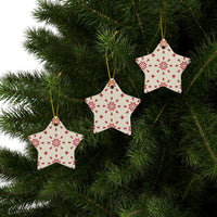 Red & Cream Festive Ceramic Ornaments - Esmeralda Ecostore