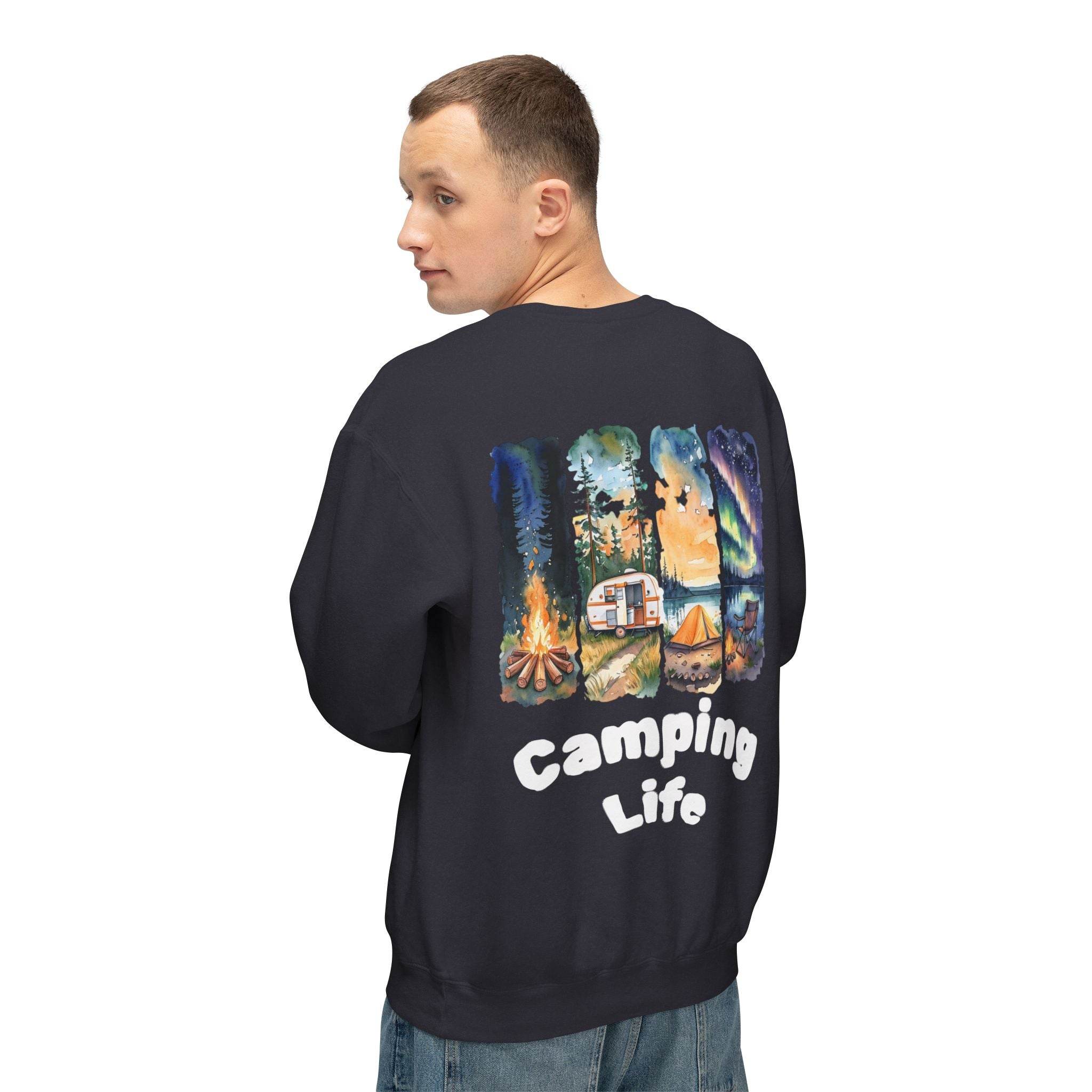 Camping Life Unisex Lightweight Crewneck Sweatshirt