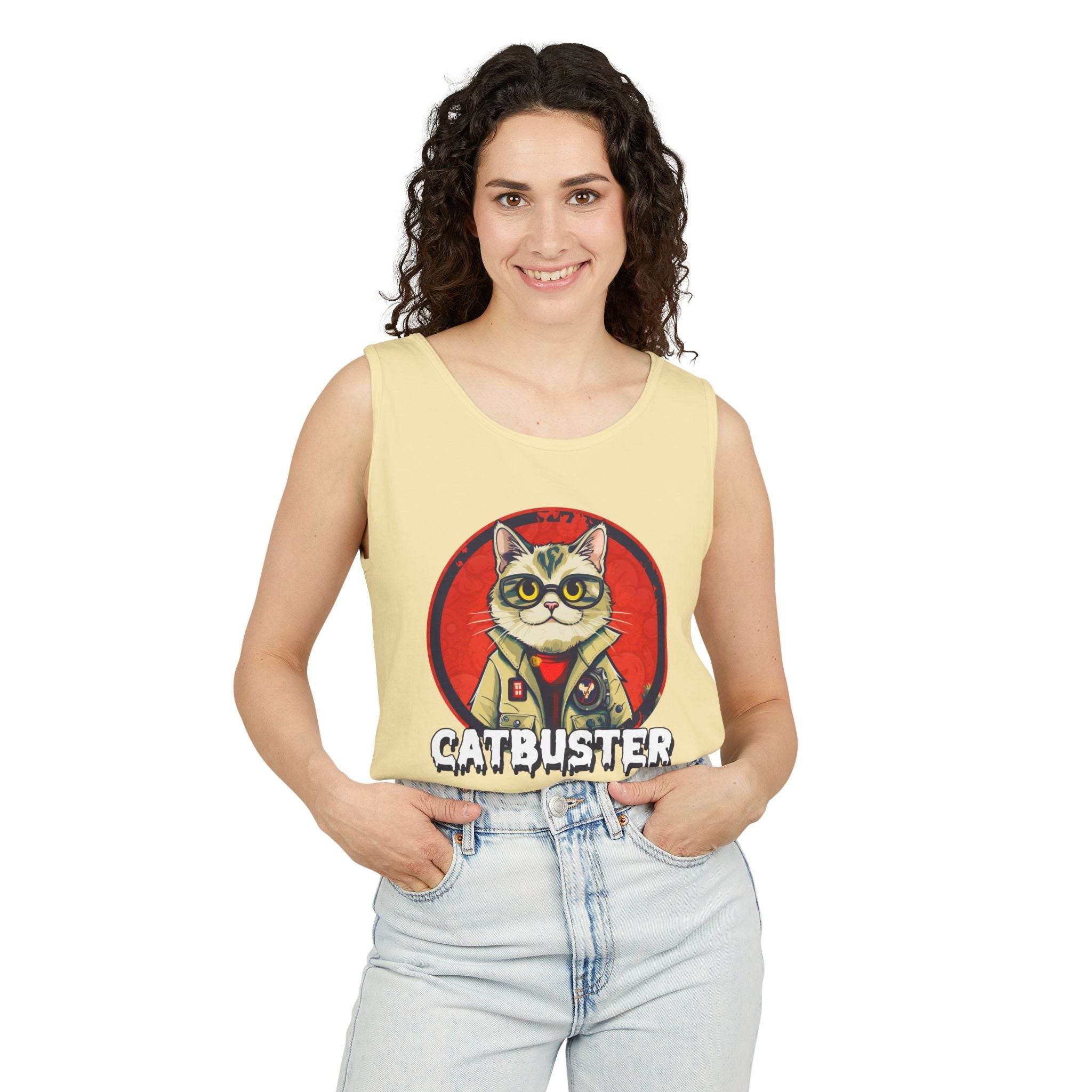 Catbuster Unisex Garment-Dyed Tank Top - Esmeralda Ecostore