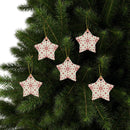 Red & Cream Festive Ceramic Ornaments 2-Side Print - Esmeralda Ecostore