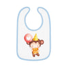 Party Monkey Baby Contrast Trim Jersey Bib - Esmeralda Ecostore