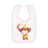 Party Monkey Baby Contrast Trim Jersey Bib - Esmeralda Ecostore